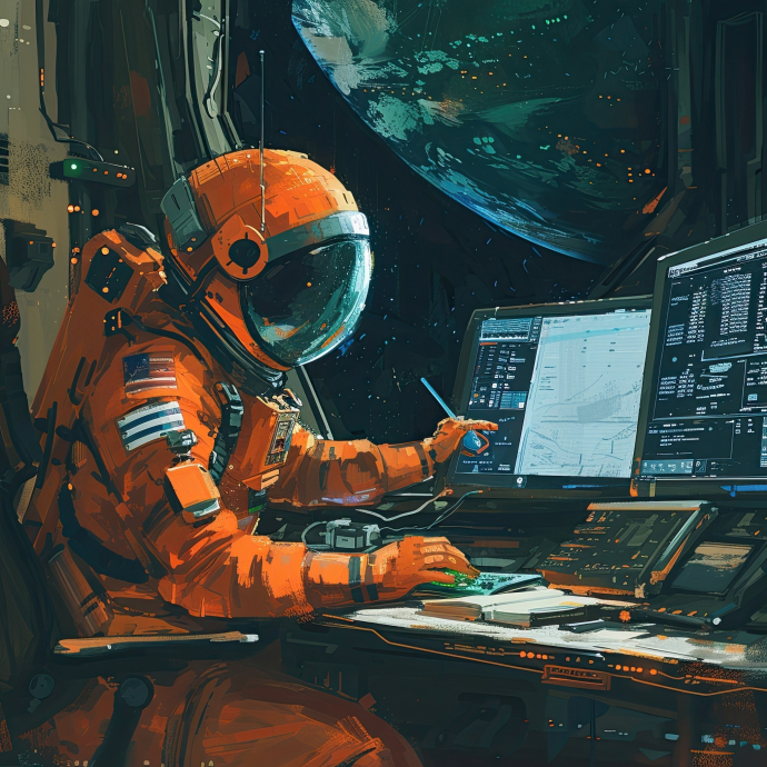Космонавт рисует, артик