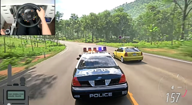 Полицейская погоня - Игровой процесс Forza Horizon 5 (рулевое колесо + рычаг переключения передач)