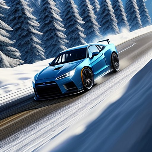 Автомобиль в горах на высокой скорости, зимой, как NFS 4