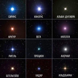 12 сaмых ярких звёзд на ночном небе