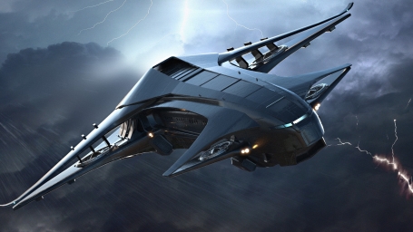 HD обои: черный реактивный самолет, научная фантастика, космический корабль, Звездный гражданин, полет скачать бесплатно