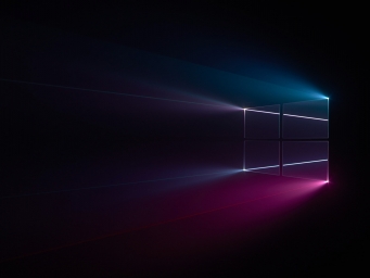 HD обои: Логотип Windows, Синий, Темный, Windows 10, Розовый скачать бесплатно