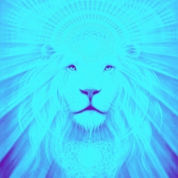Лев, красота, сине-голубой рисунок, вау