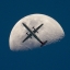 Самолёт на фоне Луны