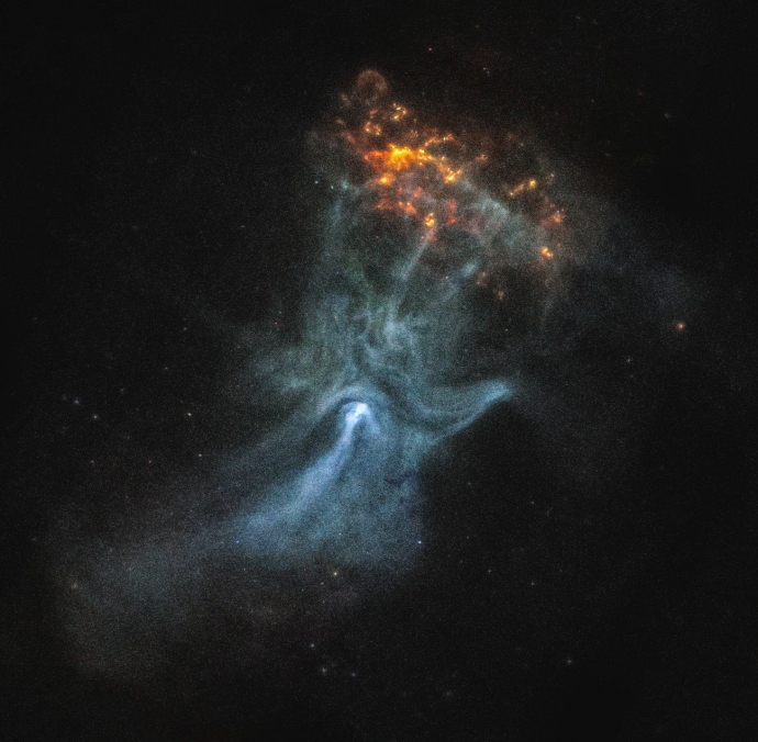 Облако вещества вокруг пульсара PSR B1509-58, находящегося в созвездии Циркуль.