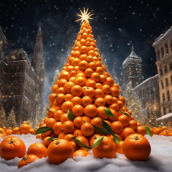 Главная Новогодняя ёлка (апельсиновая). Ëлка из апельсинов