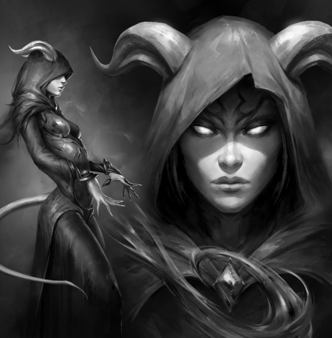 Черно-белый рисунок по варкрафт, #Warcraft Art