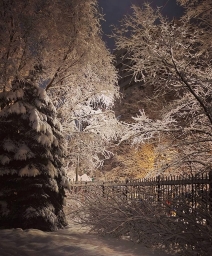 Красота, Россия, зима, снег, снежно, ночь