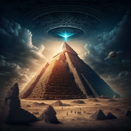 Pyramid in ancient eqypt opening up, Aliens coming out of the Pyramid, —v 4
