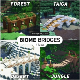Дизайн моста для разных биомов, майкрафт minecrafts игра, game