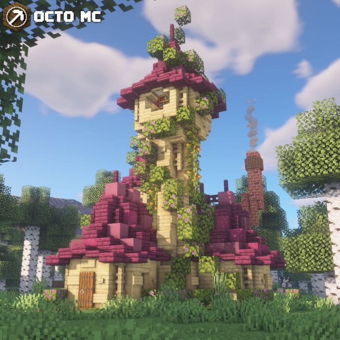 Башня чародея, в игре minecraft art майнкрафт, гейм
