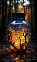 Сюрреалистическая фотография, ваза с росписью, midjourney