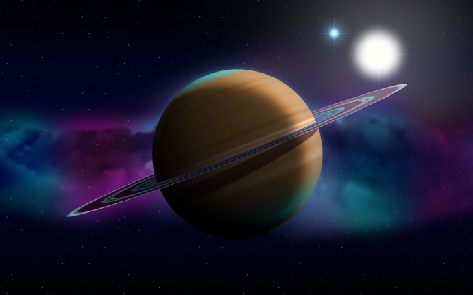 Сюрреалистичный рисунок Сатурна
