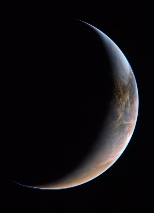 Снимок Марса под необычным ракурсом, увиденный  аппаратом EMM 2 мая 2021 года