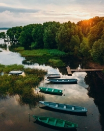 Россия, лодки, озеро, река