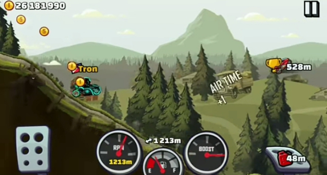 Мотоцикл по фильму Трон: hill climb racing