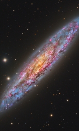 Спиральная галактика Скульптора (NGC 253). Она находится на расстоянии приблизительно 10 миллионов световых лет от нас