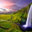 Природа, красиво, водопад, зелень, долина