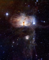 Красочный снимок NGC 2024 или Туманности «Пламя» сделанный "Хабблом" в 2009 году