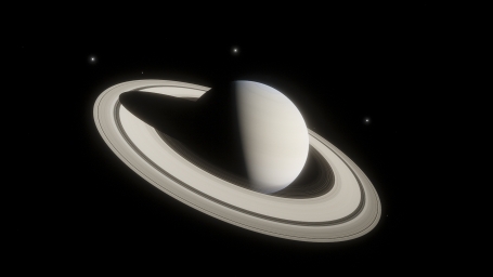Просто рисунок Сатурна, звездочки, космос