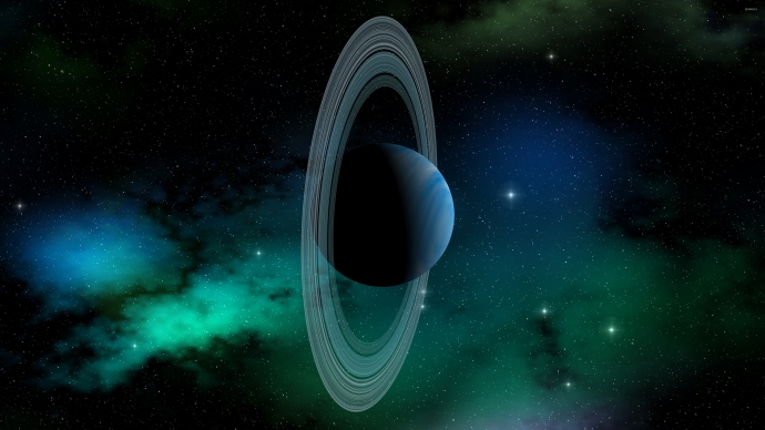 Сатурн на боку, арт изображение рисунок