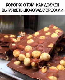 Коротко о том, как должен выглядеть шоколад с орехами