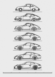 Эволюция Порше 911 автомобилей, рисунок