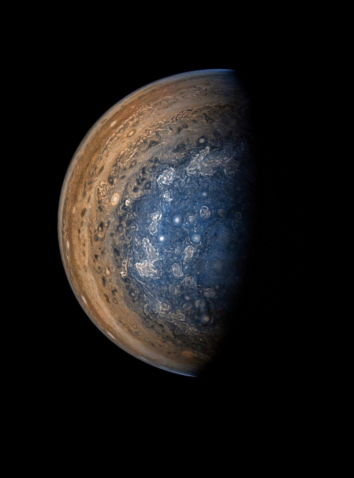 Южное полушарие Юпитера, снятое аппаратом «Юнона»