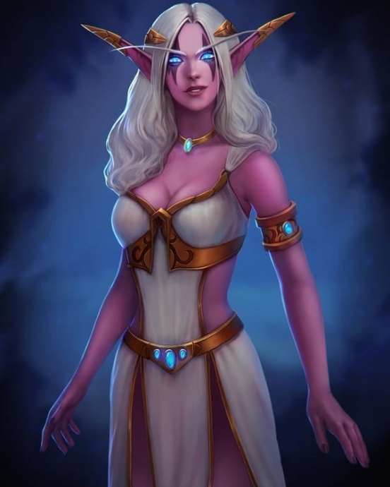 Девушка эльф в игре Warcraft, арт