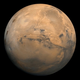 "Шрам на Марсе" - Долины Маринер, крупнейший каньон в Солнечной системе, протяженностью 4500 км и глубиной до 11 км.