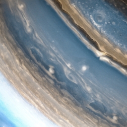 Плывущие облака в атмосфере Сатурна, запечатлённые космическим аппаратом Cassini