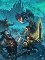 Битва, арт по игре варкрафт, Warcraft arts, человек, орк против нежети