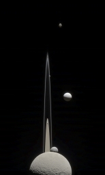 Пять спутников Сатурна на одном снимке от аппарата Кассини