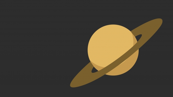 Арт рисунок Сатурна, на боку, с кольцами