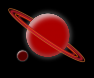 Вау, красный Сатурн, арт изображение