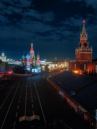 Красная площадь, кремль, Москва, ночью