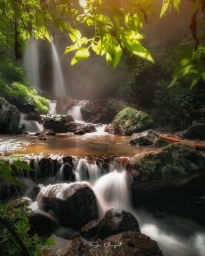 Водопад, лес, природа, красота, тишина, покой