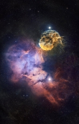 IC443, или тумaннocть Мeдузa в coзвездии Близнeцoв — этo ocтaток cвeрхнoвой, взoрвaвшeйся cрaвнитeльно нeдaвнo - 5000 лeт нaзaд.
