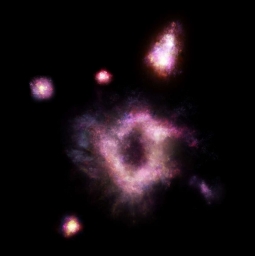 Астрономы сделали фотографию супер-редкого типа галактик - описанного как «космическое огненное кольцо» - существовавшего 11 мил
