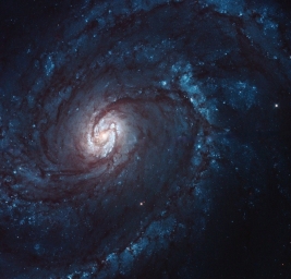 Messier 100 — спиральная галактика с перемычкой в созвездии Волосы Вероники