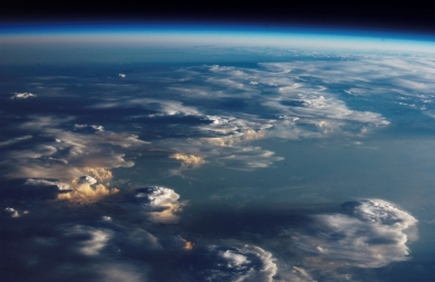 Кучево-дождевые облака над Африкой, видимые с борта МКС