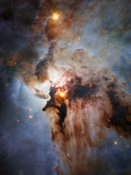 Прекрасная туманность Лагуна (М8) крупным планом. Изображение охватывает 4 световых года.