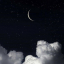 Луна, обои, облака. Красиво