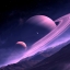 Сюрриалистичный рисунок арт планеты Сатурн с его кольцами