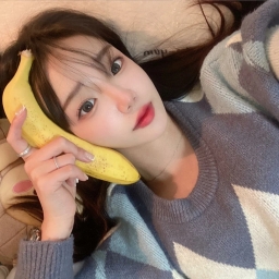 Азиатка с бананом, фотография, азиатка, красиво