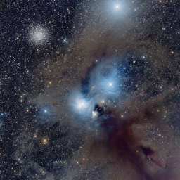 Вселенная. Туманность NGC 6726 и Шаровое скопление NGC 6723.
