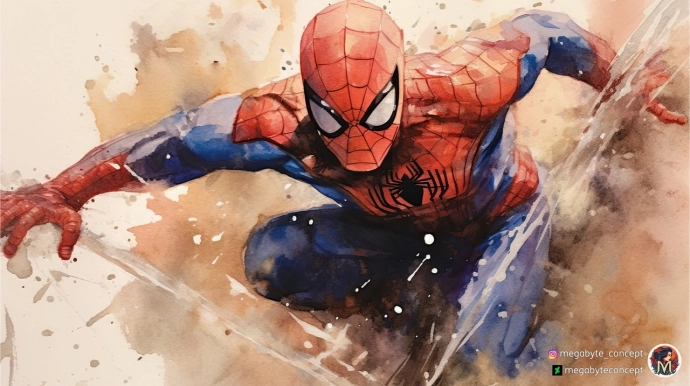 Человек паук, новый арт рисунок