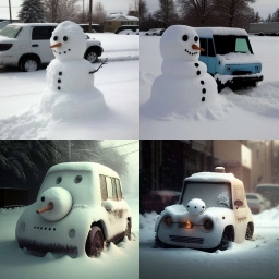 Авто снеговик, нейросеть сгенерировало изображение