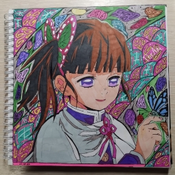 Девочка с фиолетовыми глазами: аниме арт