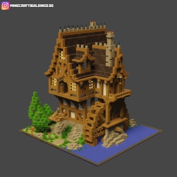Дом с водяным колесом, Майнкрафт Minecraft
